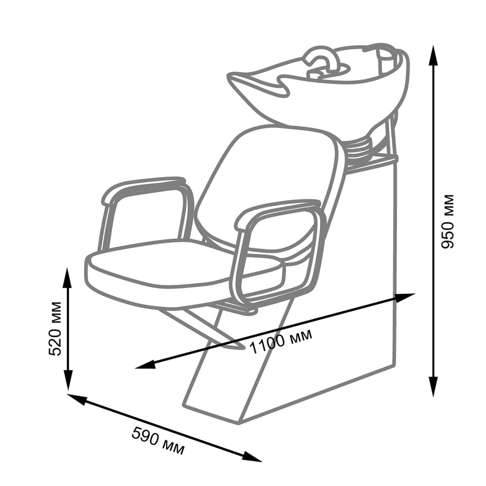 Парикмахерская мойка ЕЛЕНА с креслом ИРЭН