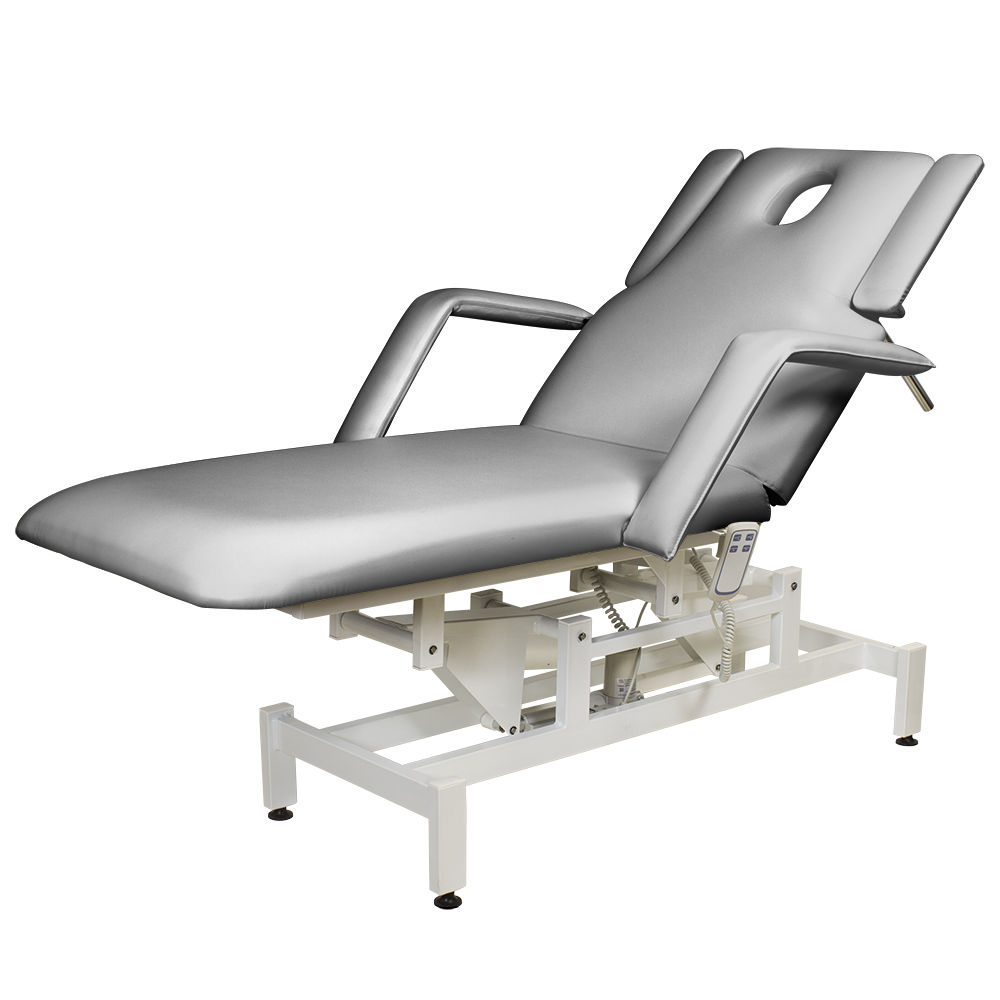 Косметологическая кушетка МД-850 (Элегия-2А), серебристая, 2 мотора