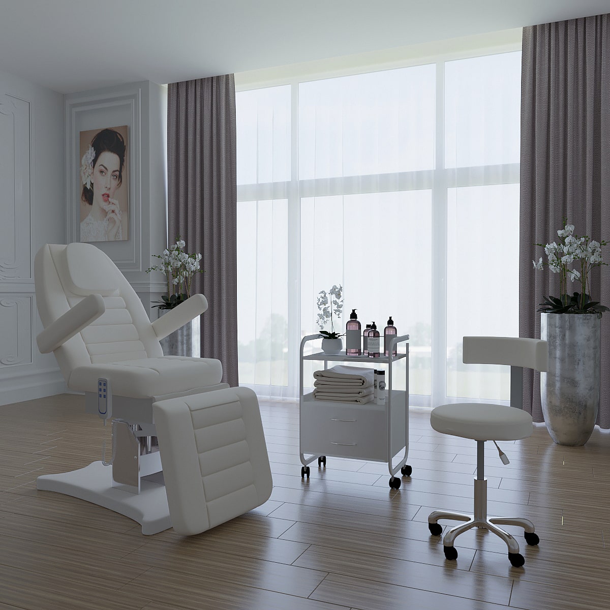 Косметологическое кресло АЛЬФА-10 Слоновая кость