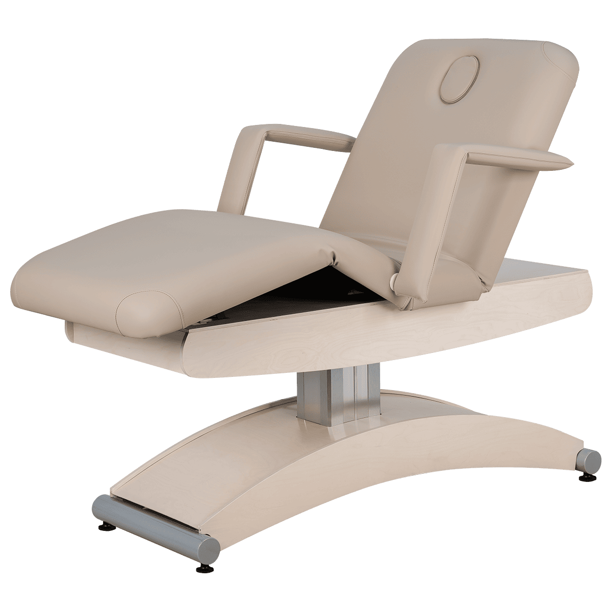Косметологическая кушетка Аврора, светлый каркас, 3 мотора